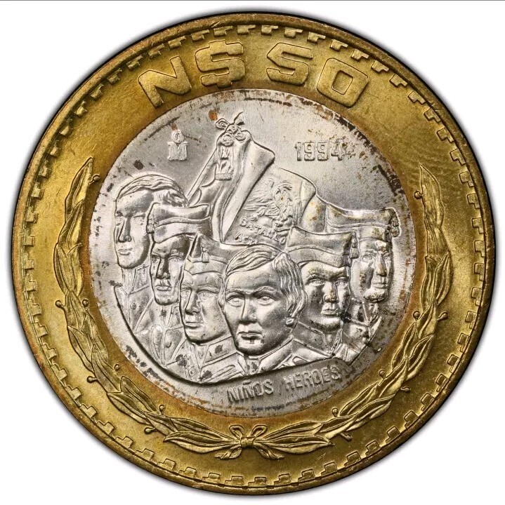 Mexico 1994 N$50 Pesos PCGS MS67 TOP POP Niños Heroes