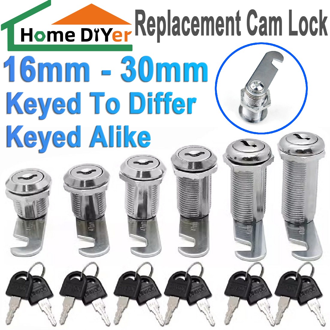 Replacement Cam Lock Locker Furniture Post Mail Box Lockers Differ / Same 2 Key