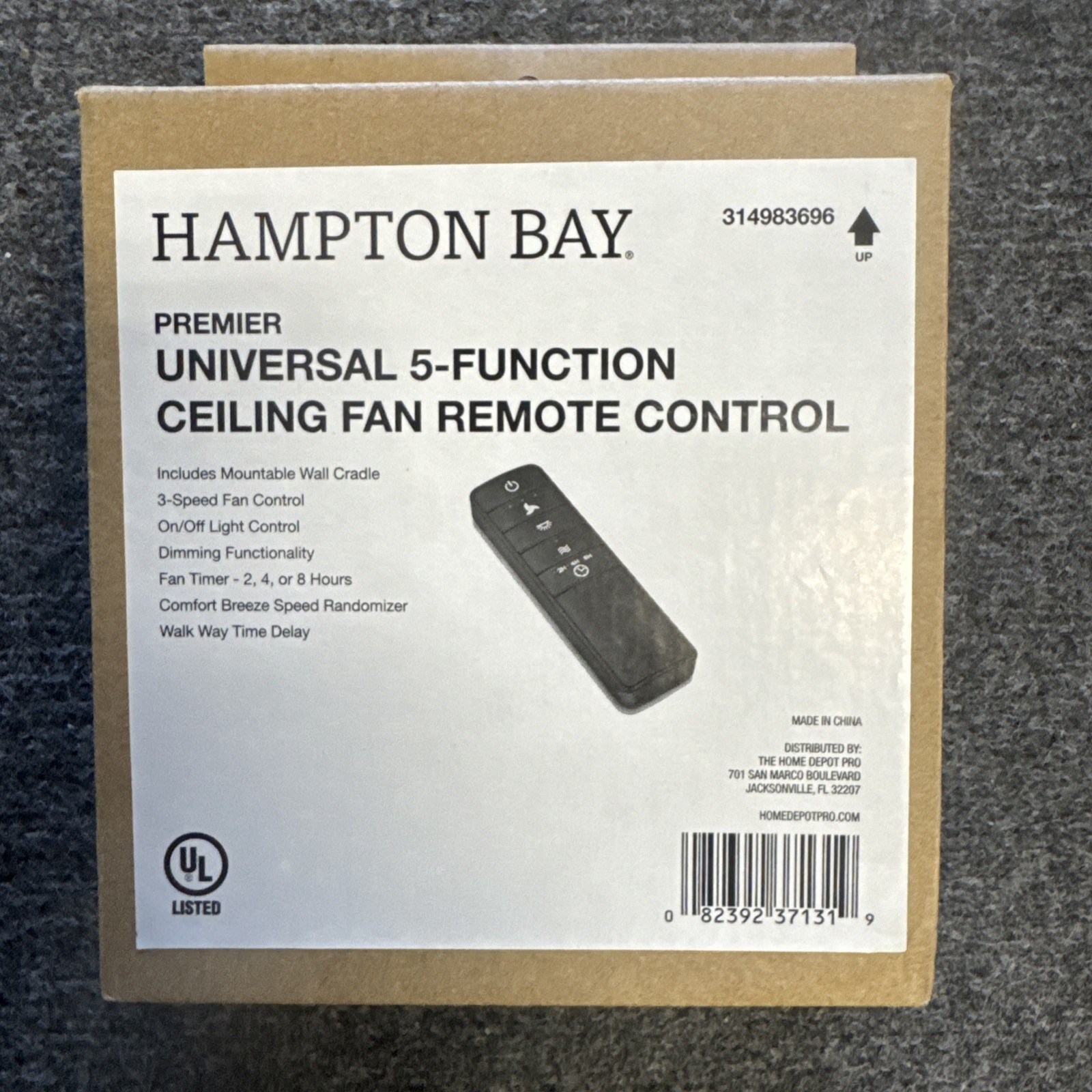 Hampton Bay 3-Speed Universal Premier Ceiling Fan Remote Control 314983696🔥