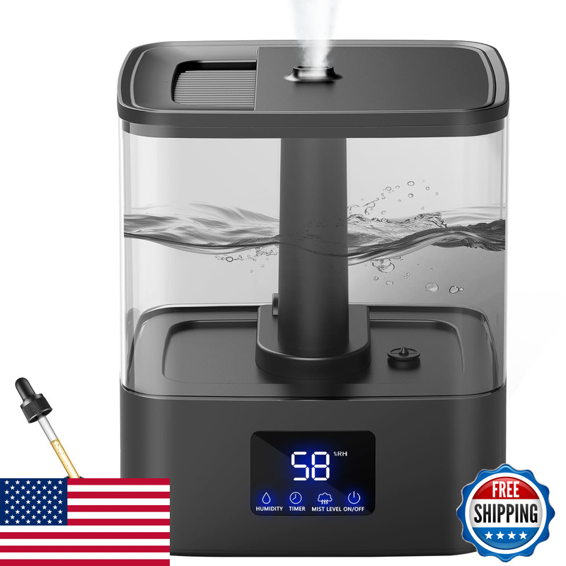 Kzf Top Fill Humidifiers For Bedroom 60H Runtime - Cool Mist Humidifier 3 Mist