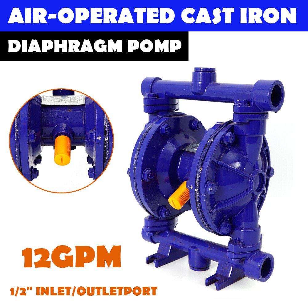 Air-Operated Double Diaphragm Pump Pneumatic Pump 12 GPM 1/2" Inlet Outlet Port