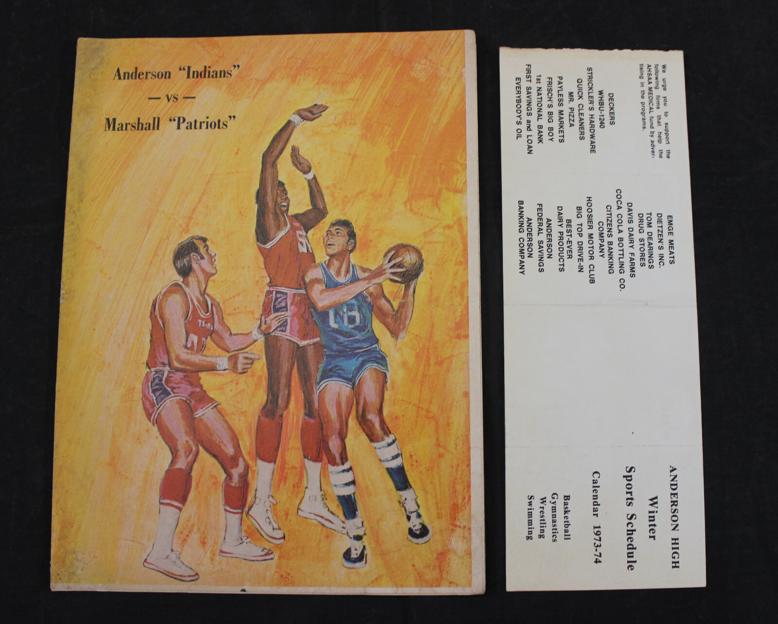 NOV. 23, 1973 ANDERSON HIGH SCHOOL VS. MARSHALL BASKETBALL PROGRAM, INDIANA