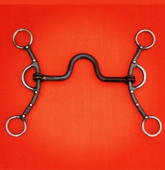 Western Correction Bit – Black Steel Ported Mouth – Horse Training Curb Bit