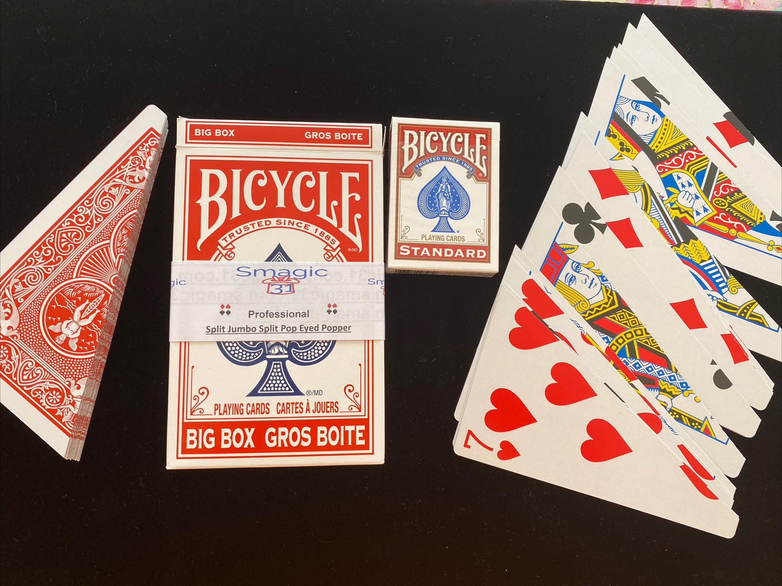 Jumbo Split Card Trick Bicycle Deck  Diagonal Cut, You Choose The Force Card.