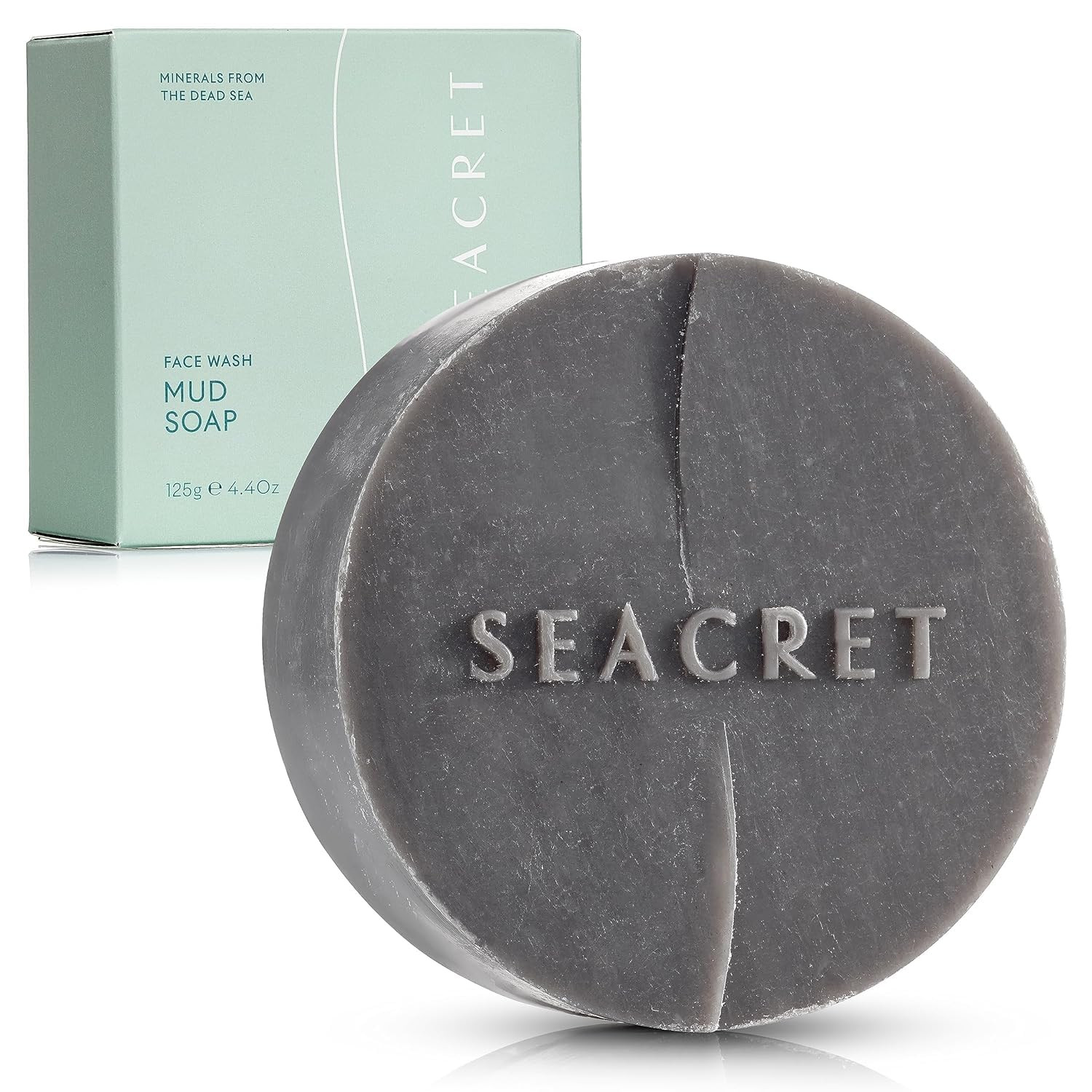 SEACRET Dead Sea Mud Soap Bar - Deep Pore Purifying & Refining Facial Cleanser w