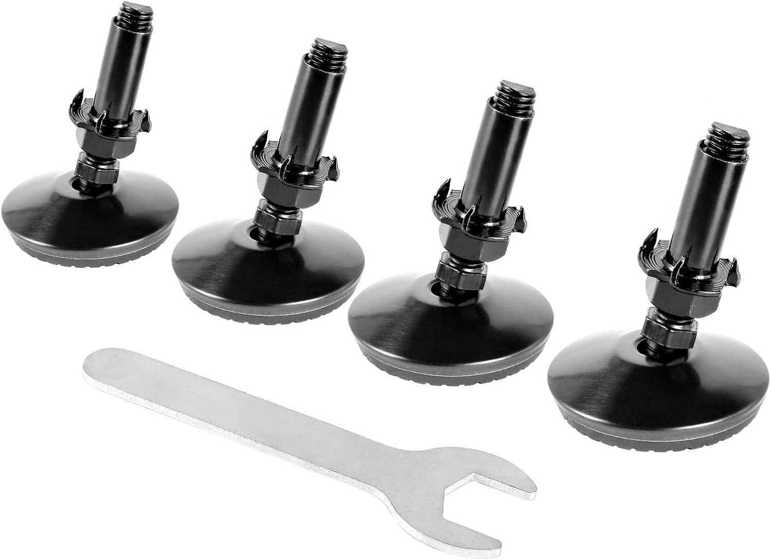 4 Set M10 Swivel Leveling Feet with 4-Pronged T Nut, Adjustable Leg Levelers Hea