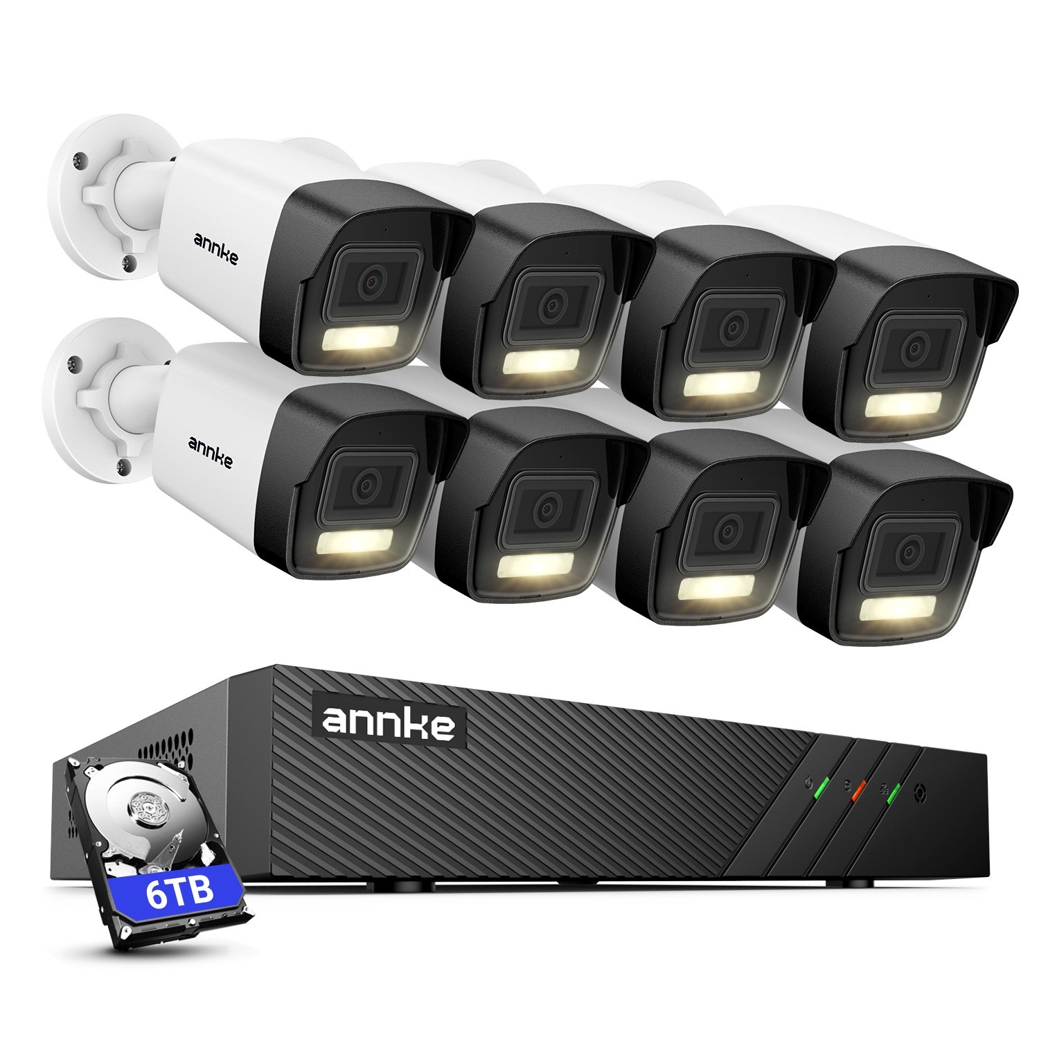 ANNKE 8CH 8MP NVR 3K POE Audio Security Camera System Outdoor Color Night Vision