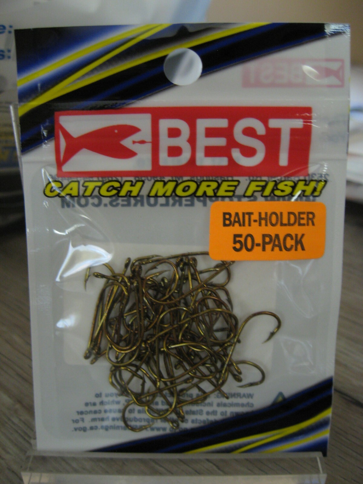 50 Best Tackle Size 8 BaitHolder Fish Hooks / Bronze Finish / Straight Eye