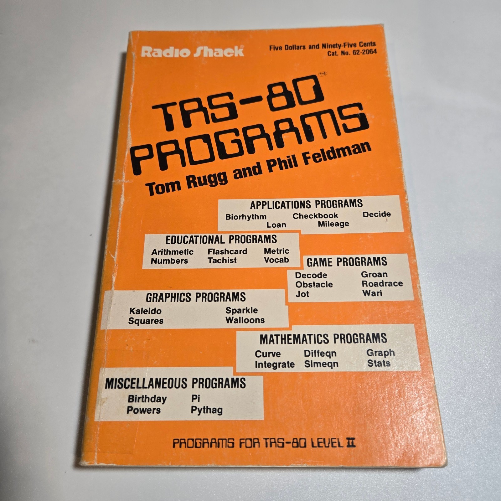 TRS-80 Programs by Tom Rugg & Phil Feldman 1980 1st ed Vintage Computing Ex-Lib