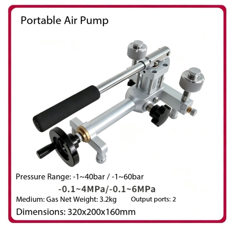 Portable Gas Pressure Pump Handheld Gas Pressure Source Calibration Station