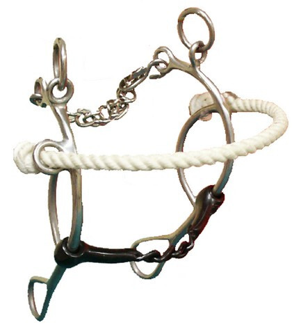 Showman Stainless Steel Rope Nose Gag Bit w/ Twisted Center Mouth