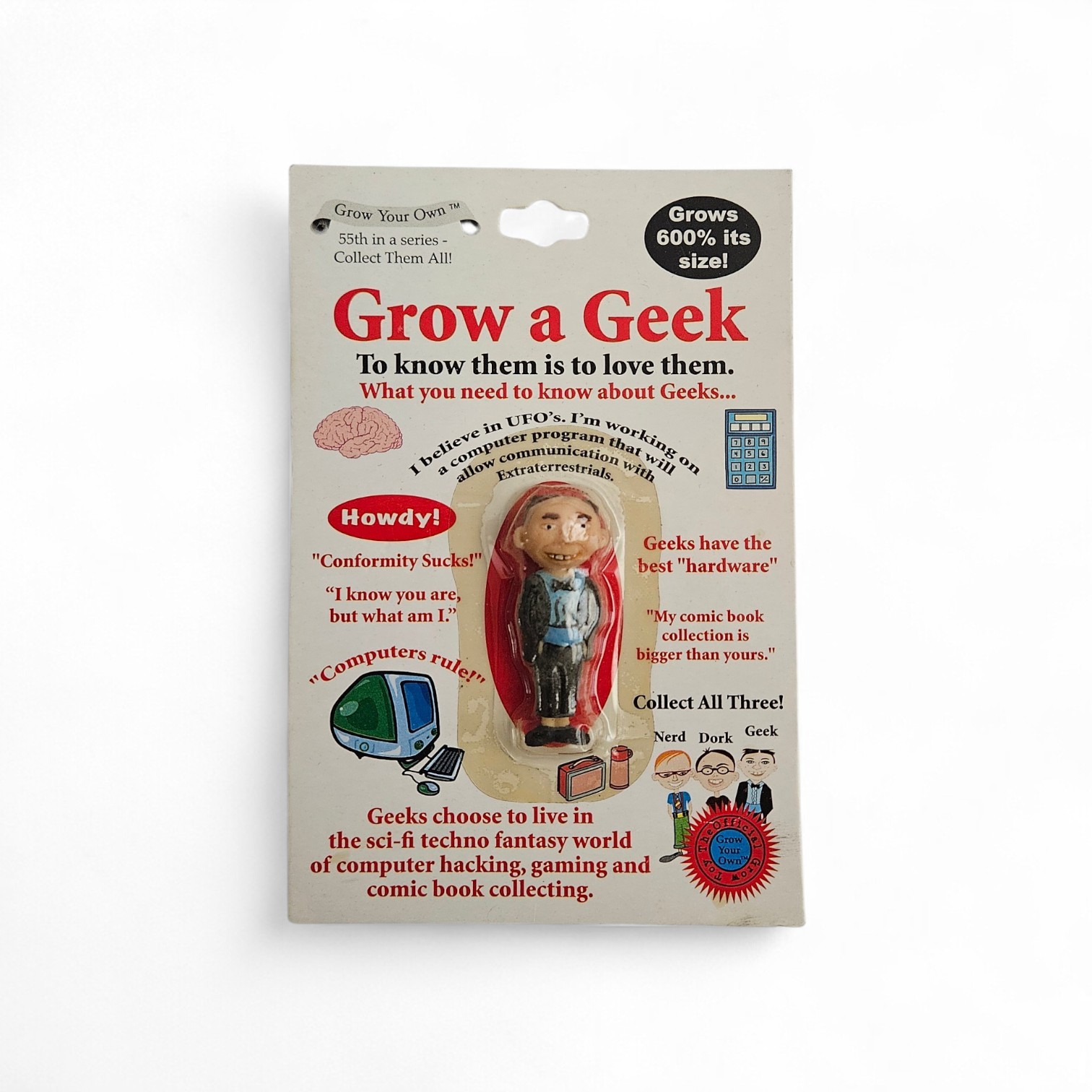 Grow a Geek, 55th in series Grow Your Own novelty toy by BuyRite: grows 600% NIP