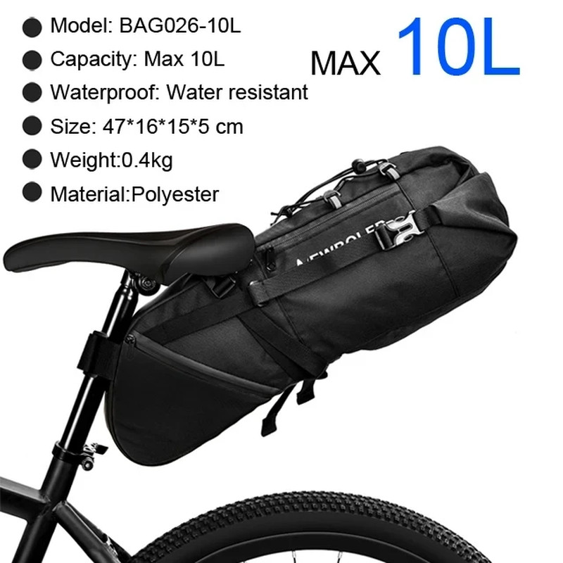 Bike Saddle Bag Waterproof MTB Road Bicycle 10L 13L Large Capacity Cycling Bag F