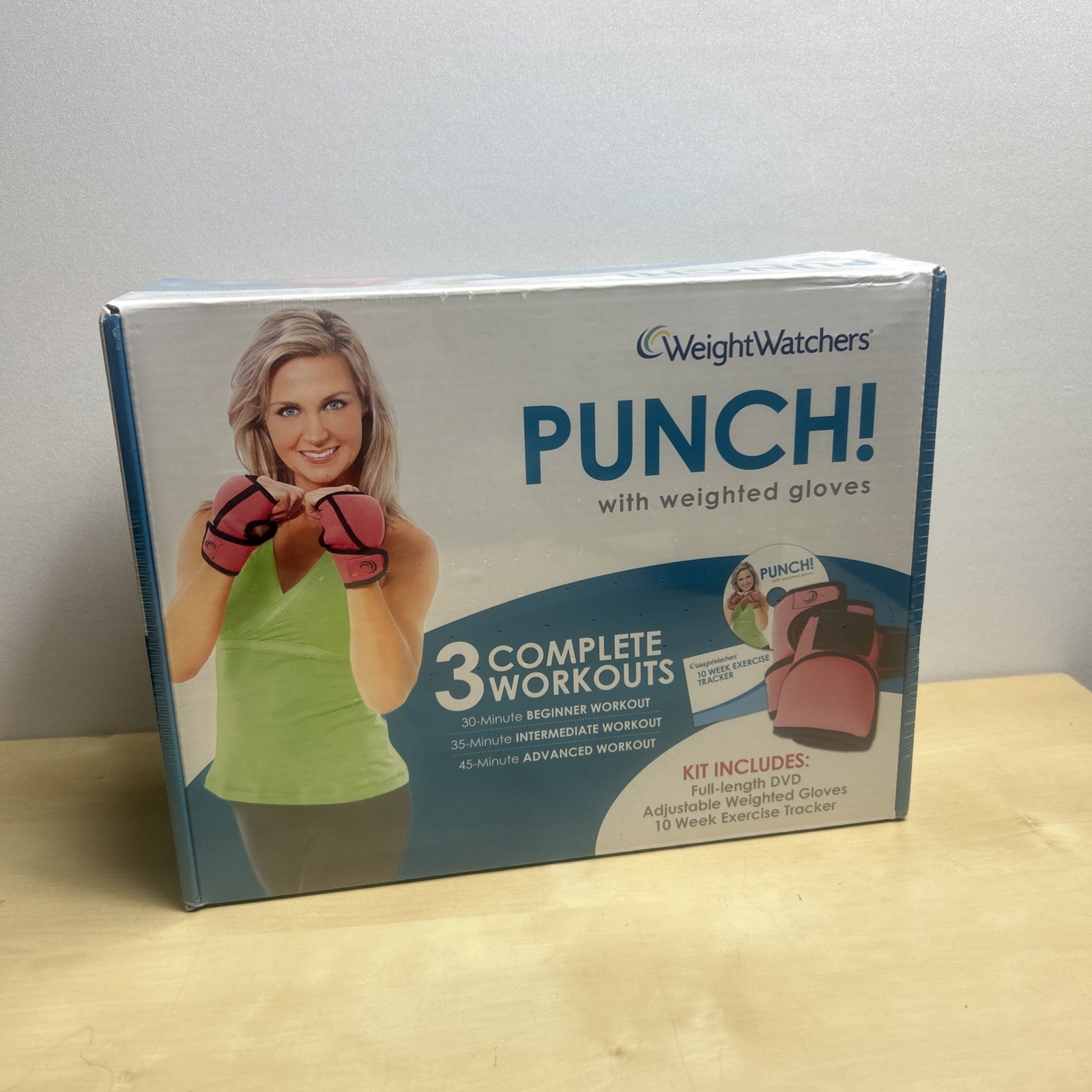 NEW Weight Watchers Punch Kit - WEIGHTED PAIR OF GLOVES, DVD~Pink~Factory Sealed