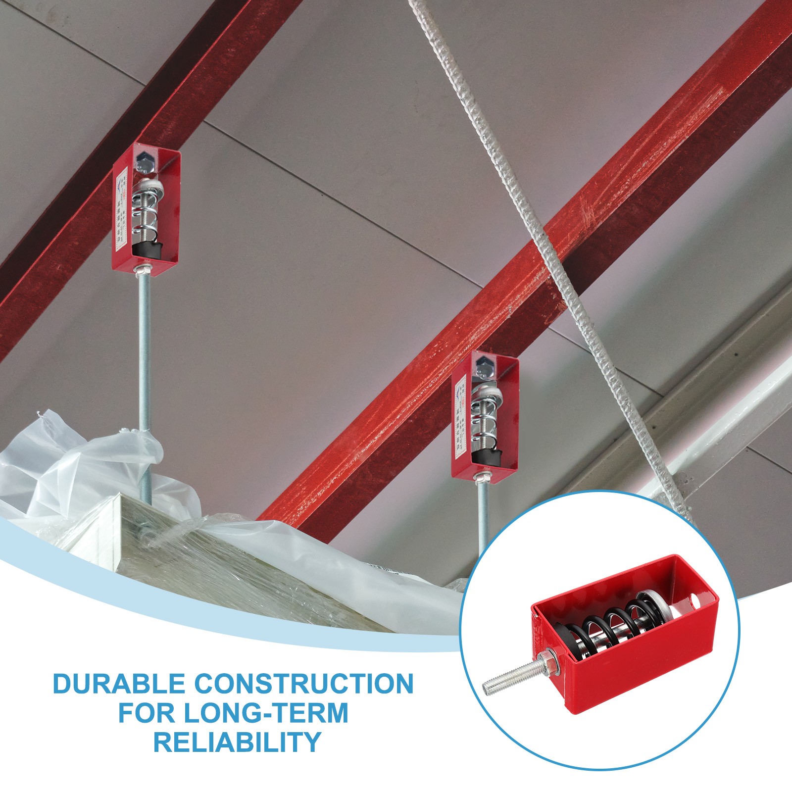 4 Pcs Ceiling Spring Vibration Isolator Hangers 265lb Red (XHS)