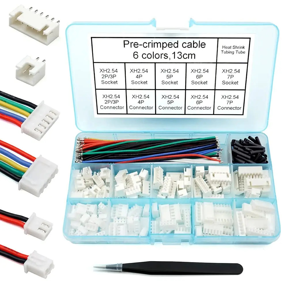 2.54mm XH JST Connector Kit 22AWG Pre-Crimped Wire Cable & Housing Set