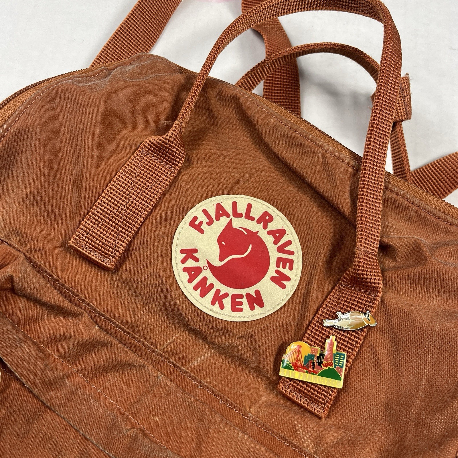 Fjallraven Kanken Mini Backpack Brick Everyday School Outdoor Compact WORN