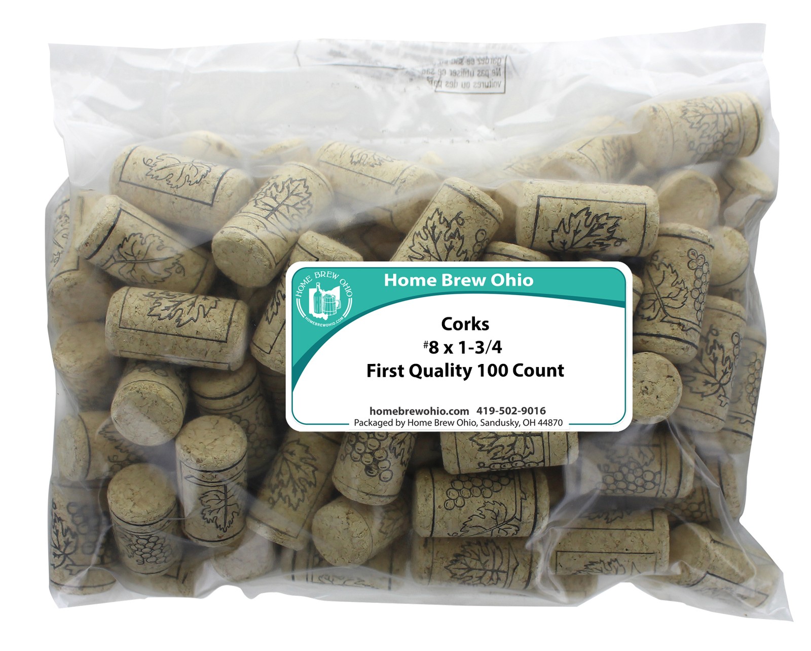 Burgundy Wax and Corks (8 X 1 3/4) Wine Bottling Combination