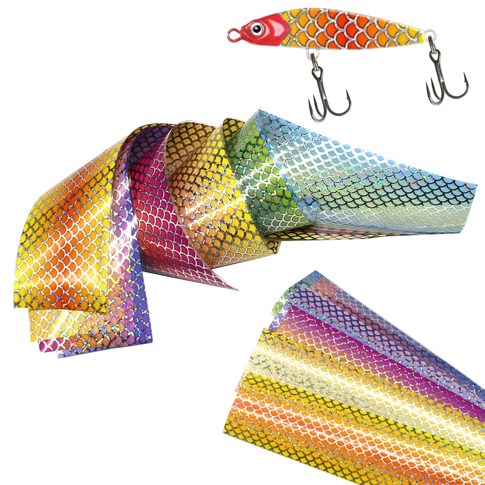 10 Pieces Fishing Lure Sticker Tape Fake Fish Scales Sticker