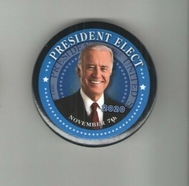 2020 VICTORY pin JOE BIDEN pinback November 7th ELECTION DAY President Elect