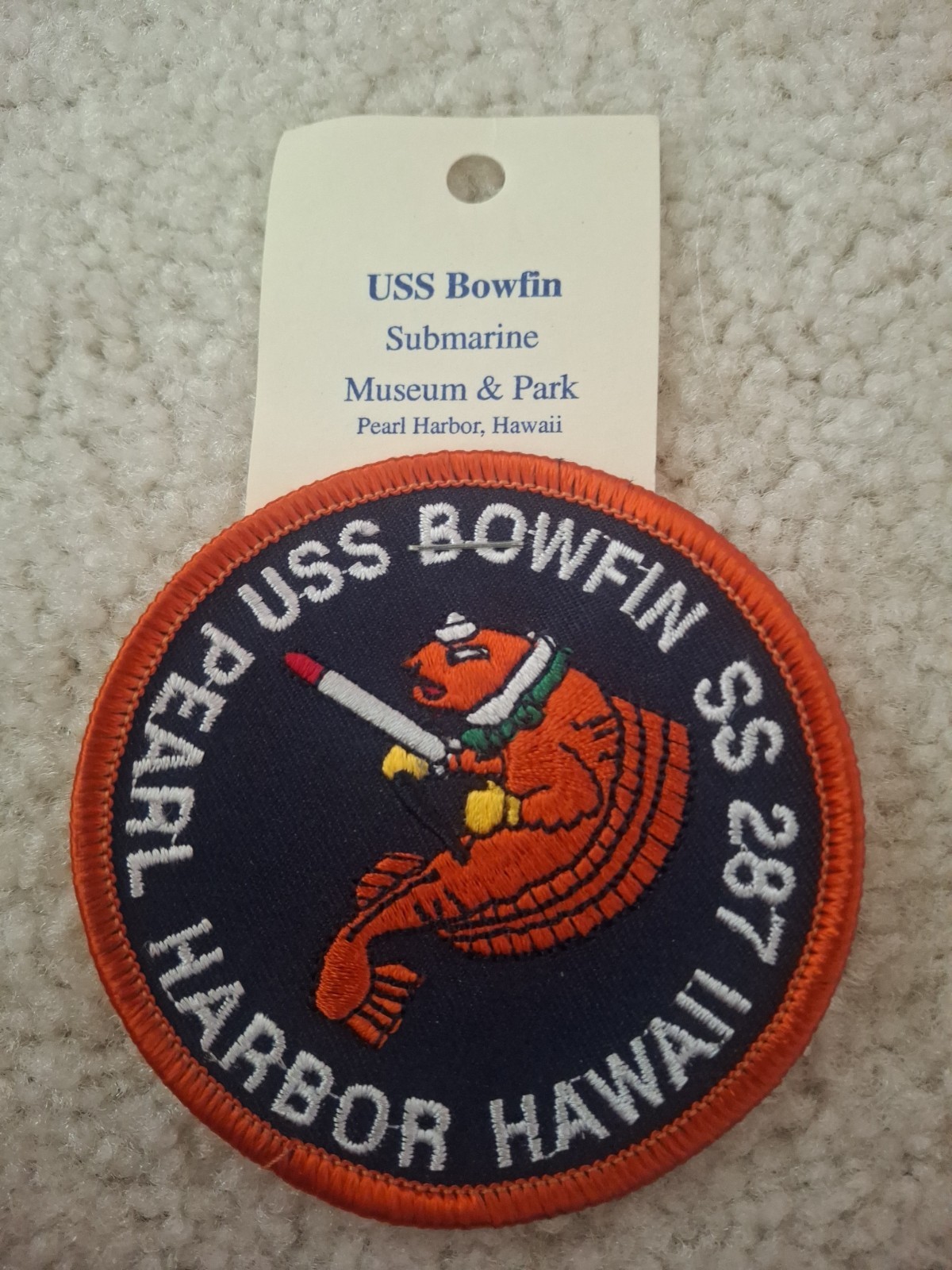 USS Bowfin Navy Submarine SS 287 USA Cloth Patch Pearl Harbor Museum Hawaii
