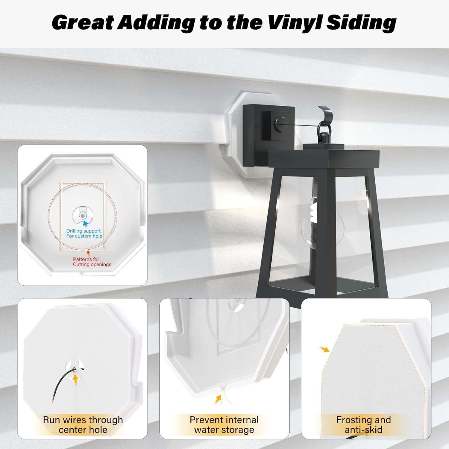 Vinyl Siding Mounting Blocks, Kit, 130110006001 Octagon White
