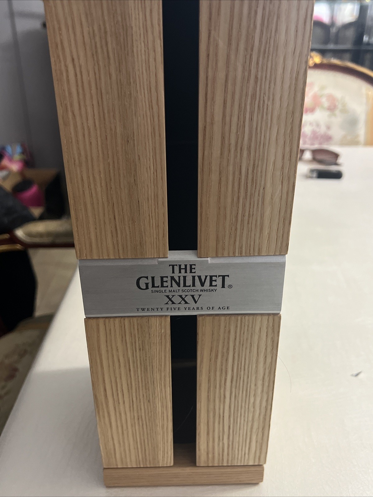 Glenlivet XXV 25 year old Single Malt Scotch Whiskey EMPTY Wooden Box W/Inserts