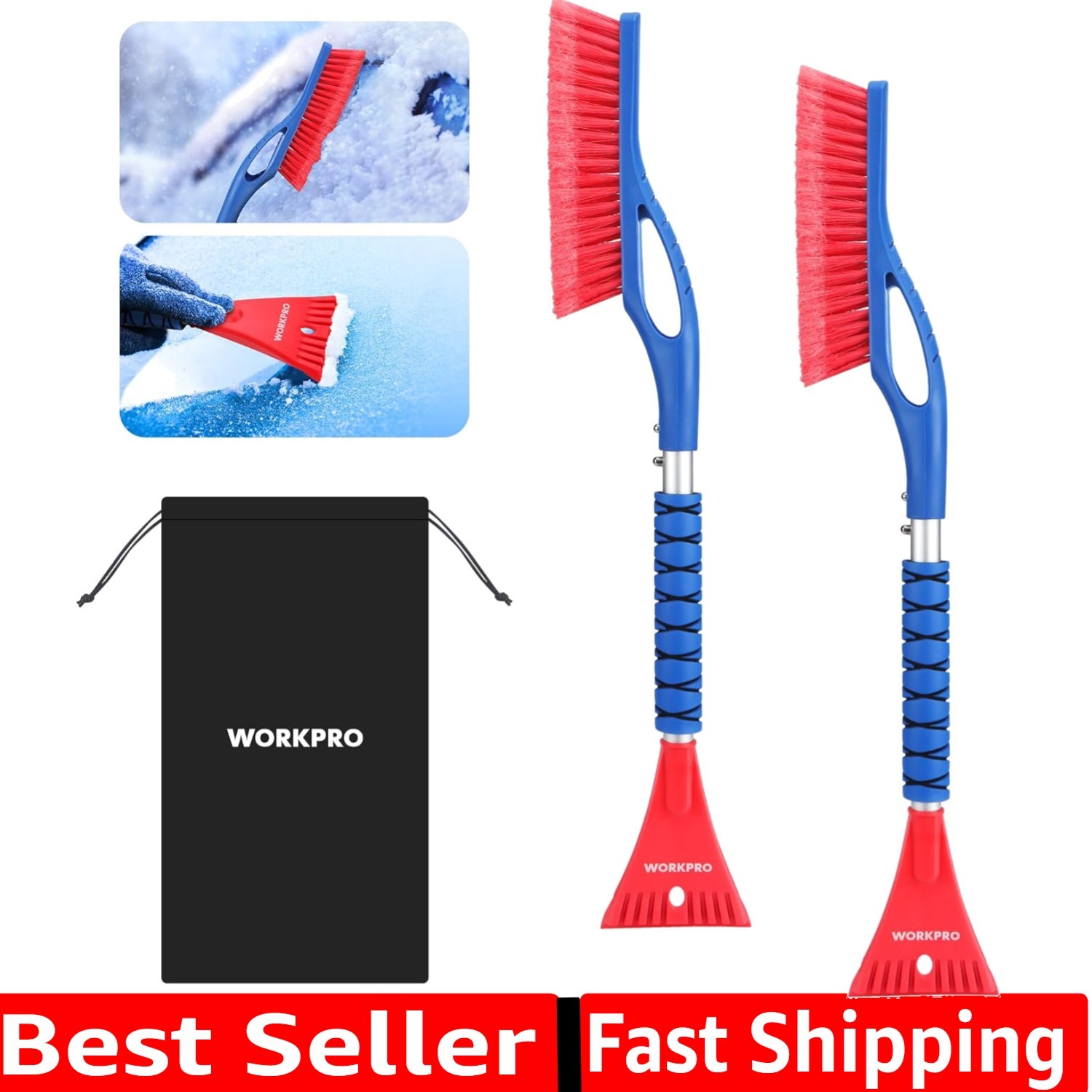 27" Snow Brush and Ice Scraper for Car Windshield, Car Snow Brush and Ice Scr...