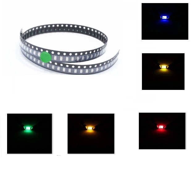 50/100 PCS 1206 SMD SMT LED Red Green Blue Yellow White Light Super Bright LED
