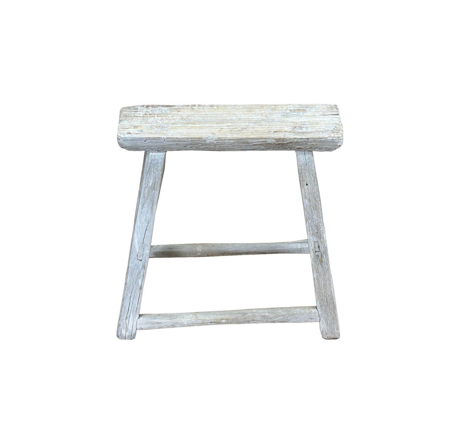 Rustic Raw Rough Wood Grain Rectangle Slim Stool Bench Side Table ws4591