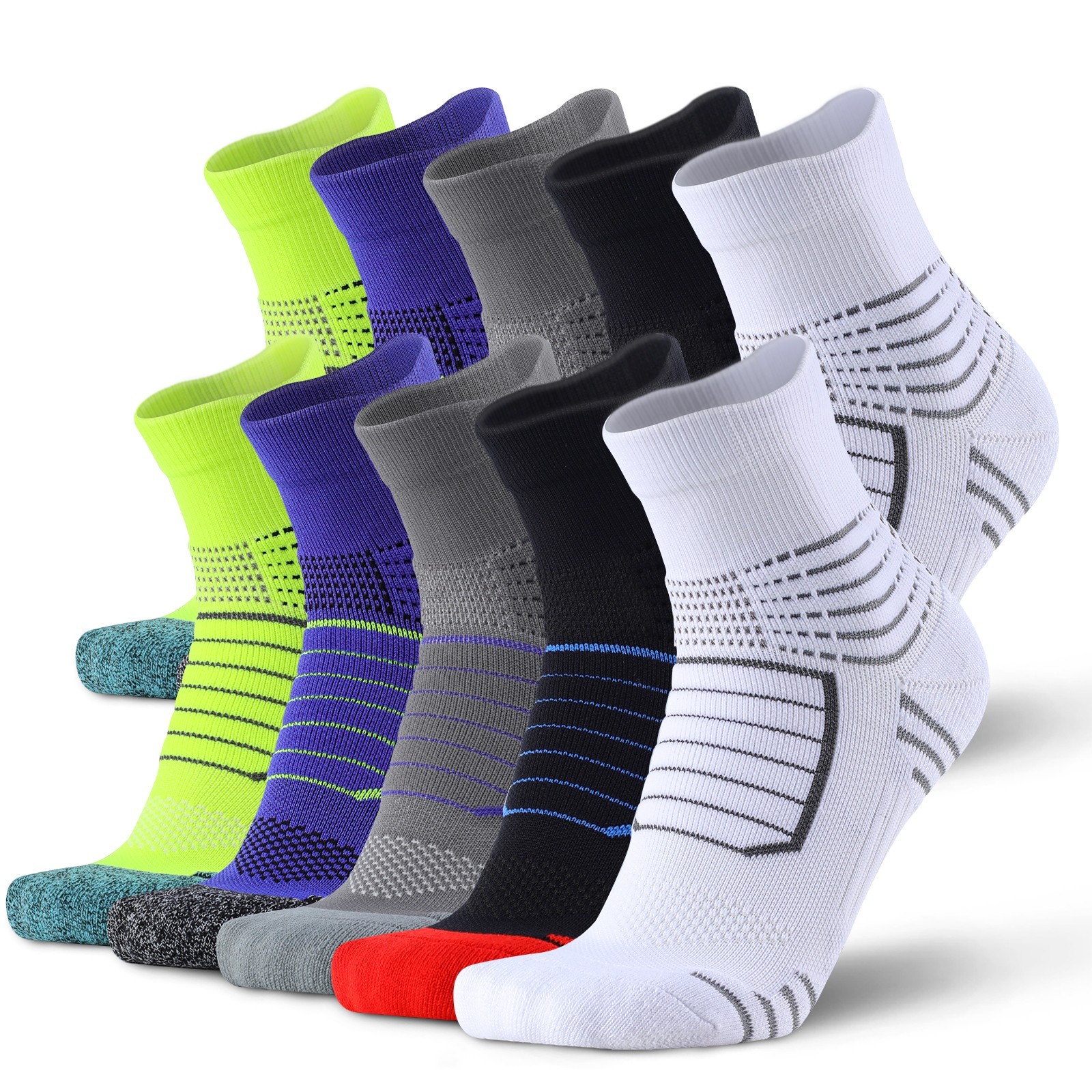 10 pairs sports socks Mens Performance Cushion Crew basketball Hiking Running