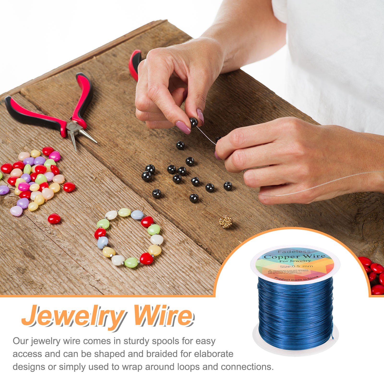 wire 203ft 24 Gauge Copper Craft Wrapping Wire, Blue