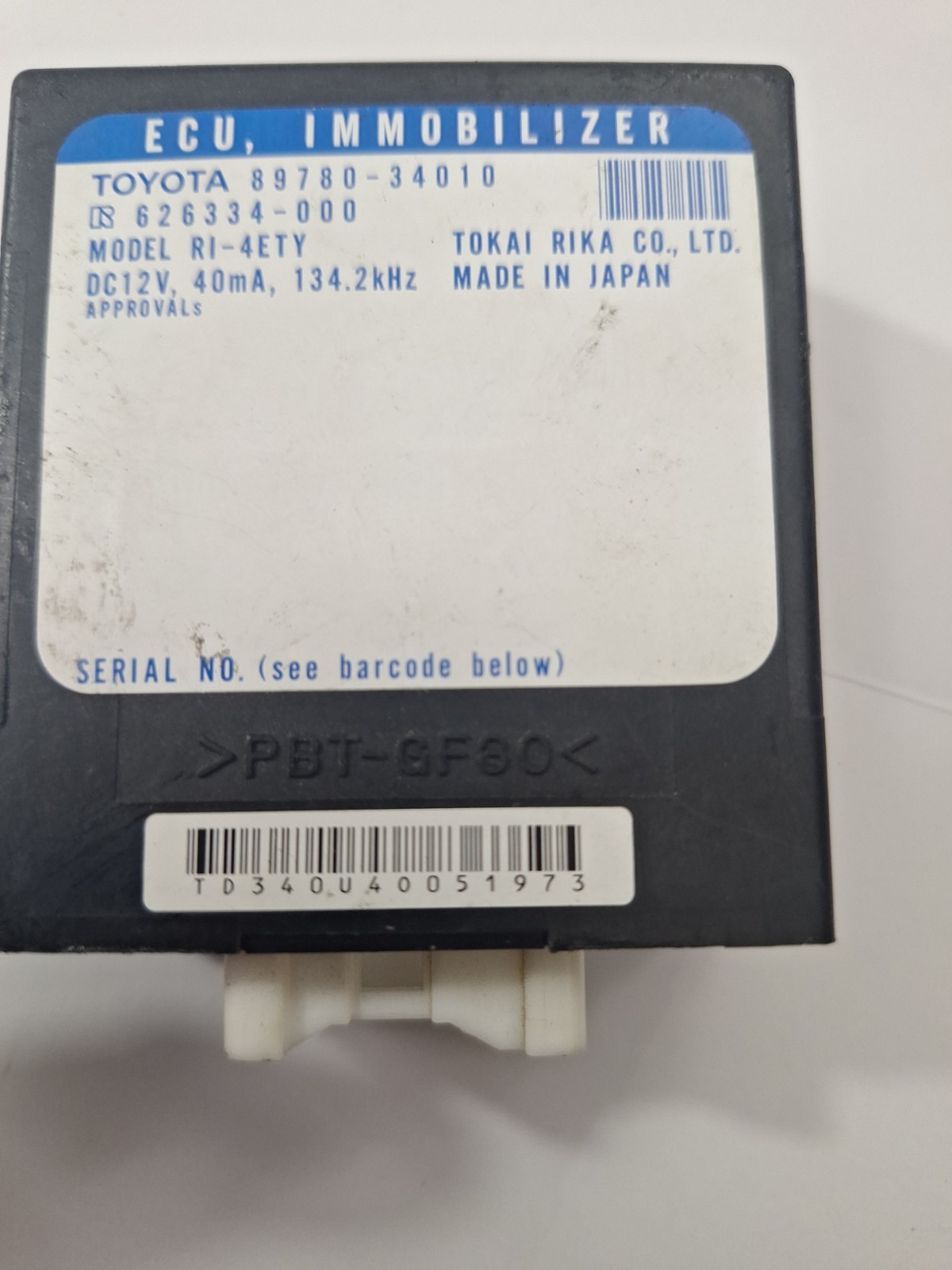2002-07 Sequoia ENGINE IMMOBILIZER THEFT LOCKING CONTROL MODULE 89780-34010