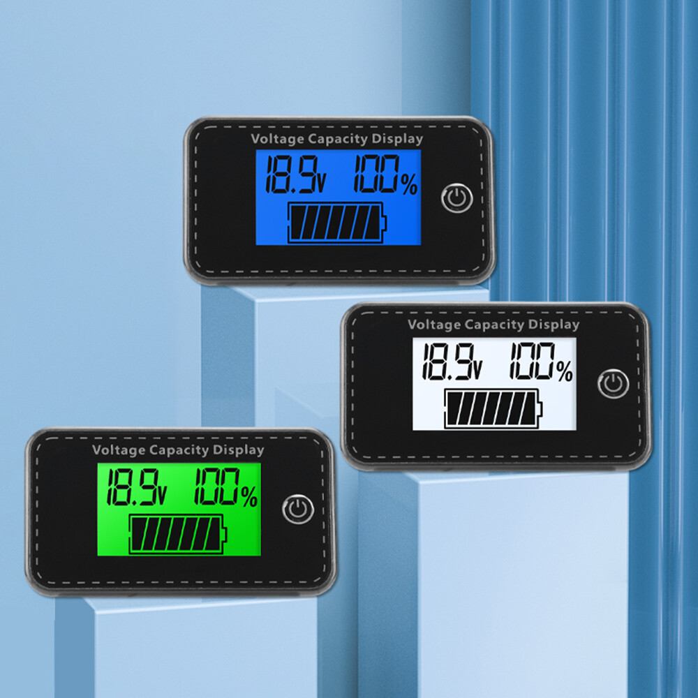 LCD Digital Battery Capacity Indicator DC 5-100V Voltmeter Voltage Meter Gauge
