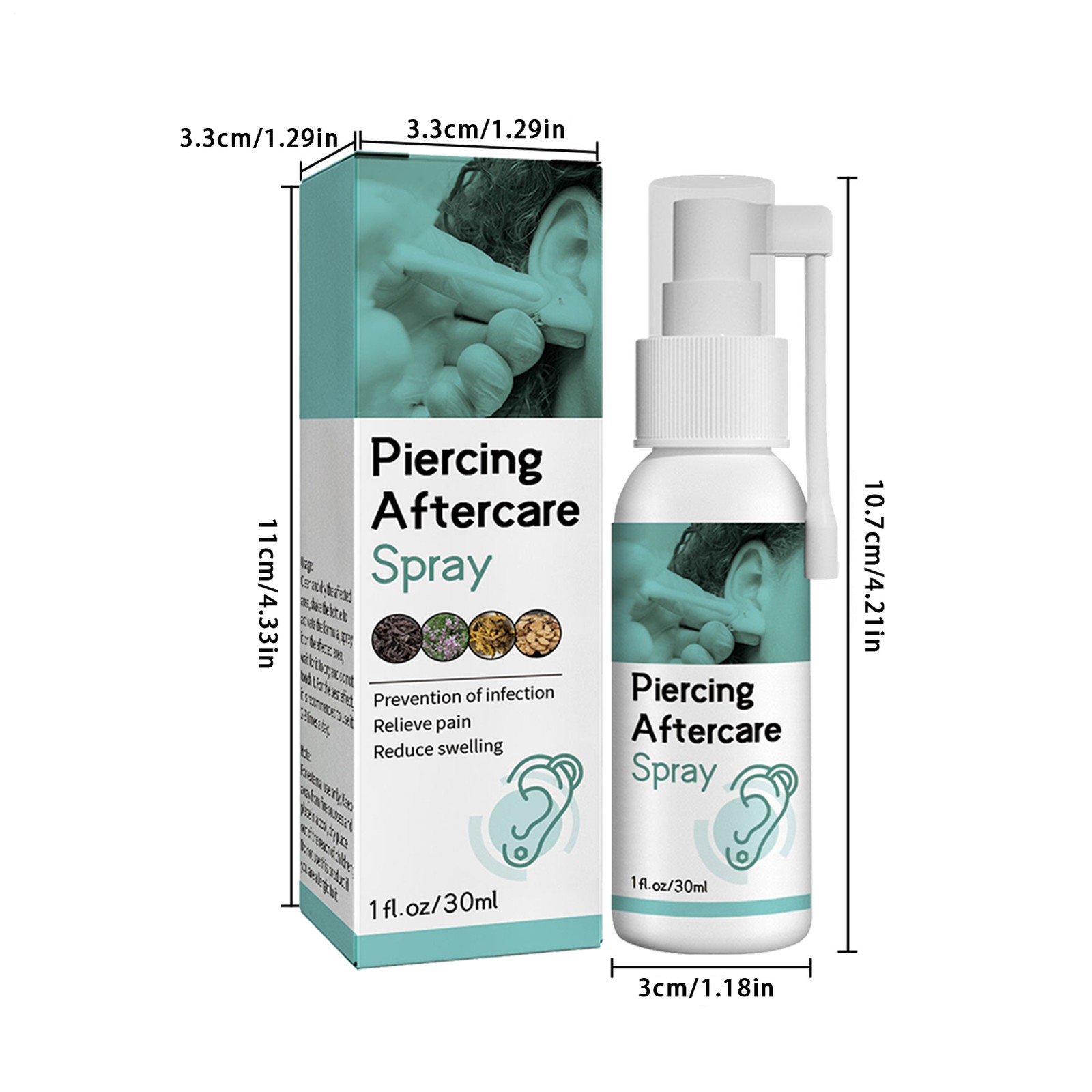 Piercing Aftercare Spray Saline Solution suitable for Piercings Bumps Accelerate