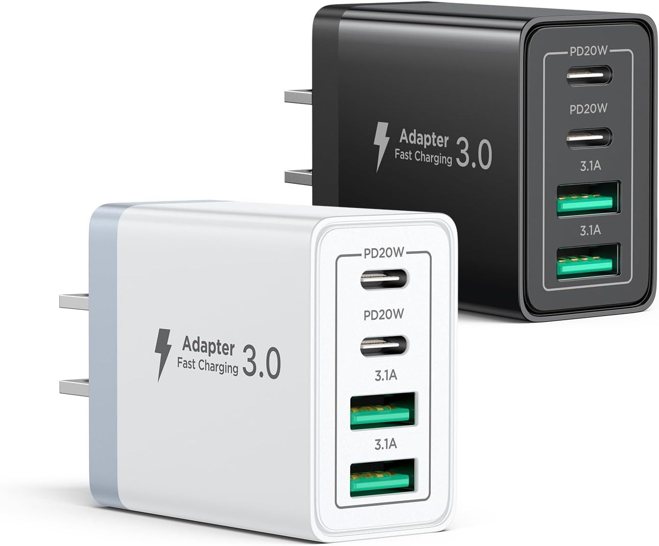 [2-Pack] USB C Charger Block, 40W Fast Charging Block Type C Charging Blocks 4-P