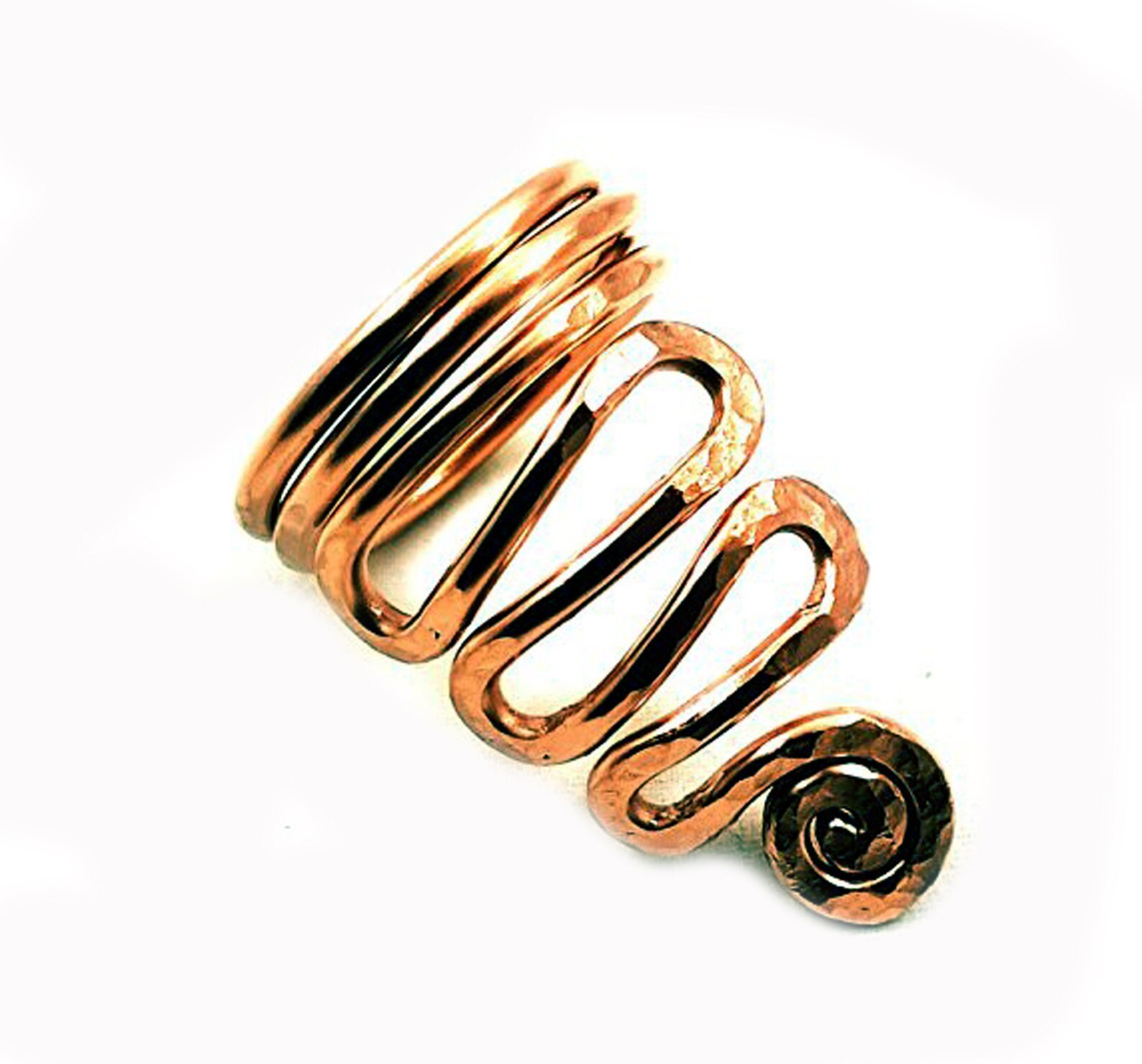 Solid Copper Minimalist Healing Handmade Unisex Ring, Spiral
