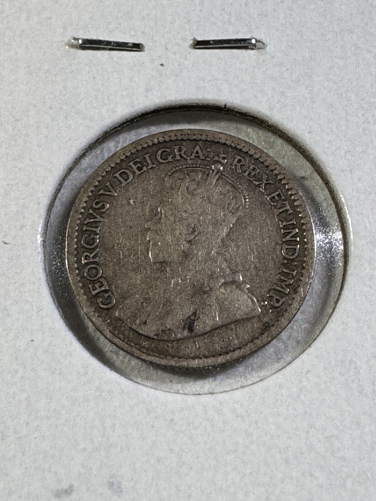 1919 Canada 5 Cents Small Silver Coin Cleaned
