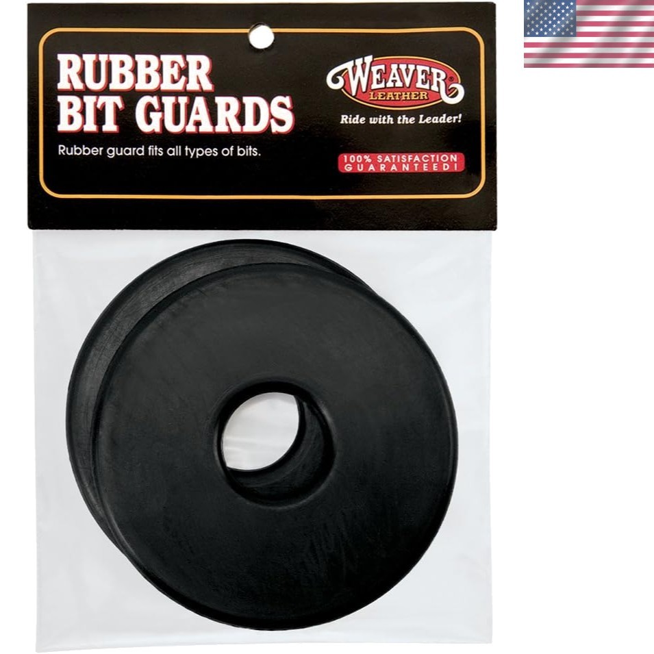 Black Rubber Bit Guards - 3-1/2'' Diameter, Sold as Pair for Equestrian Safety
