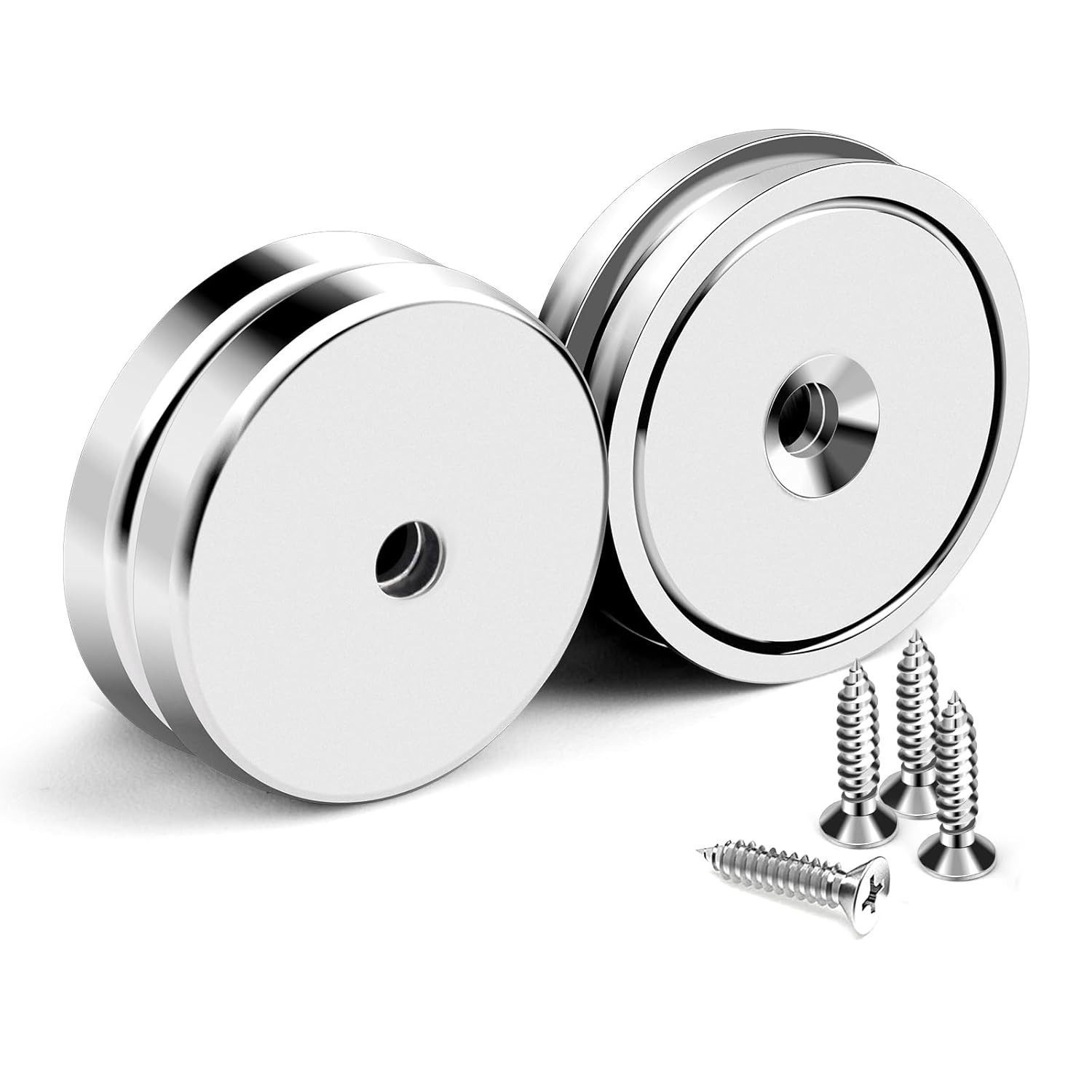 High Strength 1.26 Inch Cup Magnets - Neodymium, Ideal for Home & Office, 4 Pack