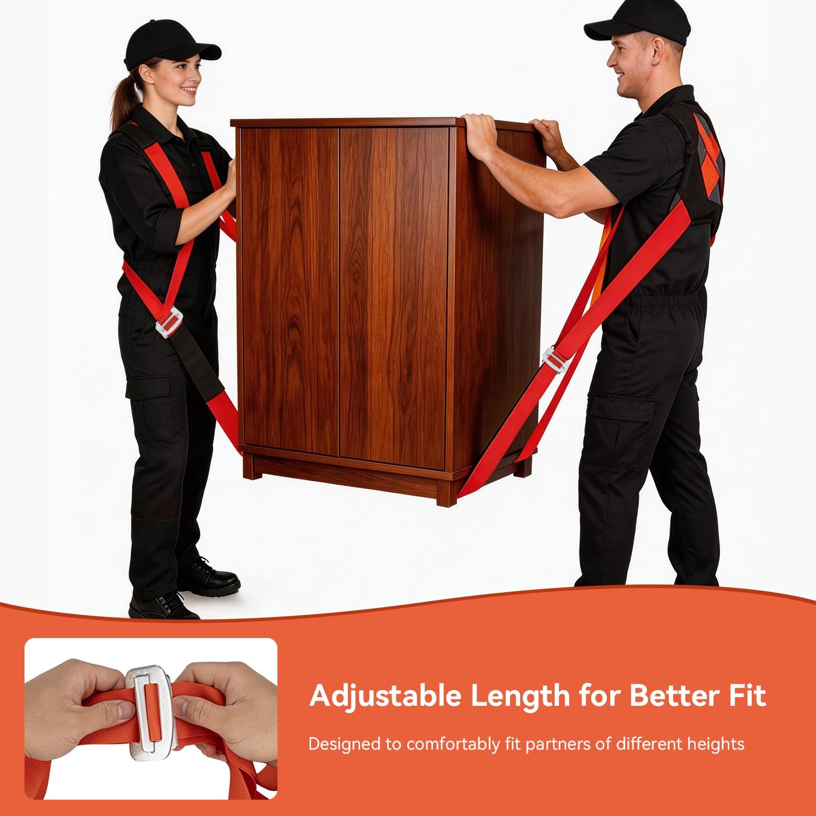 Moving Straps for Lifting, Lifting Straps with Back Support for 2 Movers, Sho...