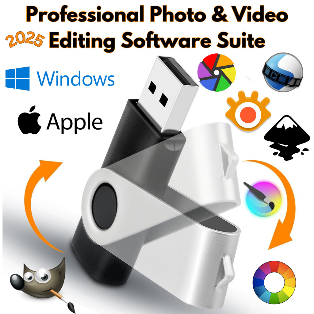 Professional Photo and Video Editing Software Suite 2025 USB for MacOS & Windows