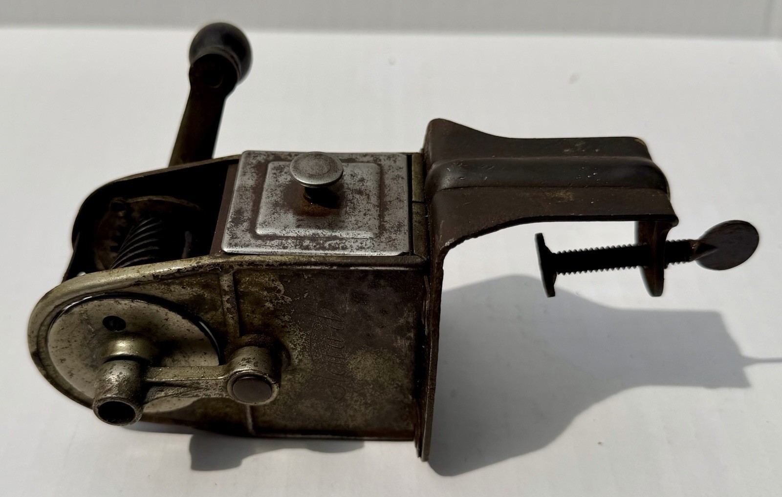 Antique 1914-1915 John Stewart Chicago Pencil Sharpener w/Orig Drawer & Adapter