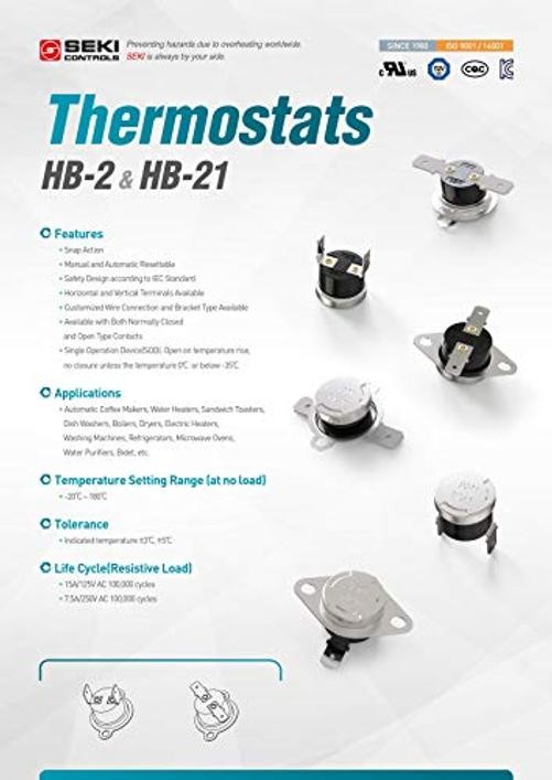 SEKI HB-2 Korea Temperature Sensor Thermal BIMETALLIC Switch Thermostat 110°C