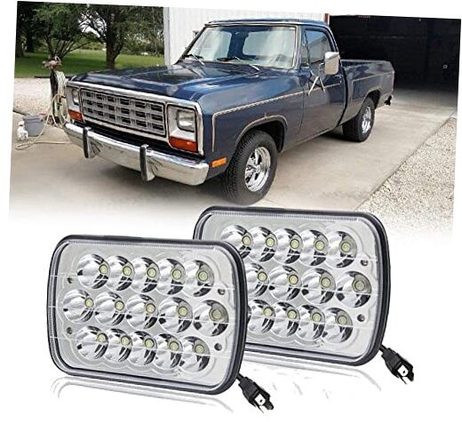 Pair 7x6Inch Headlight Sealed Beam For Dodge D150 D250 D350 D100 W150 W350