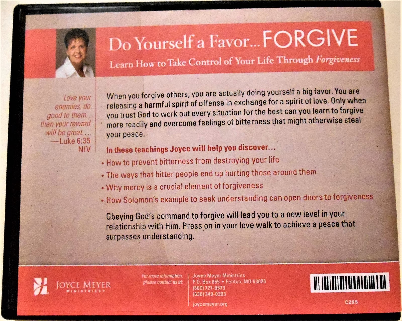 Do Yourself A Favor...FORGIVE...Joyce Meyer 4 CD Set