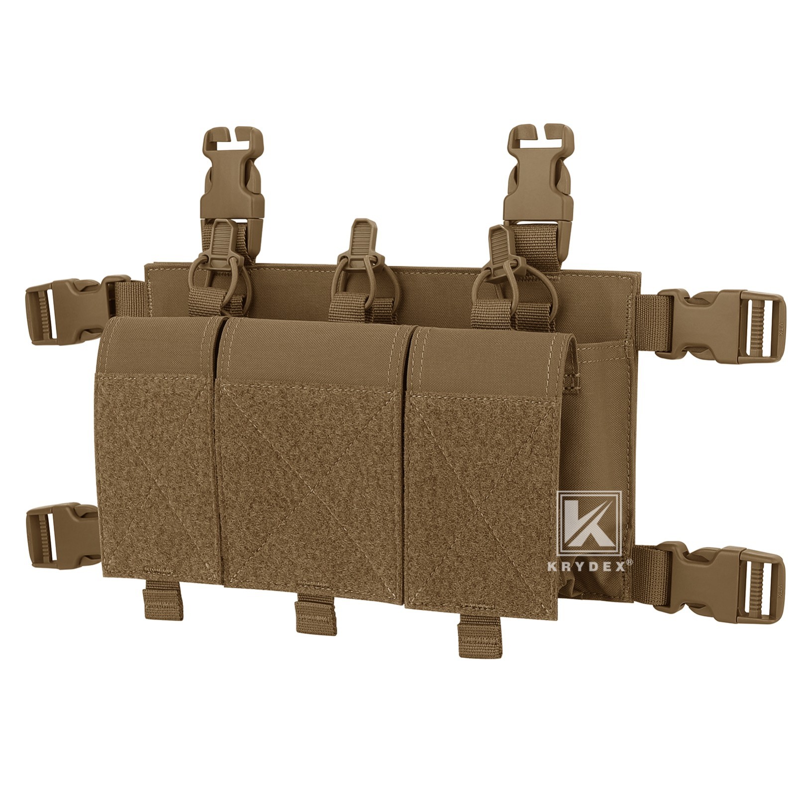 KRYDEX Tactical Triple 5.56 Magazine Pouch Placard GP Pouches Mag Holders Coyote