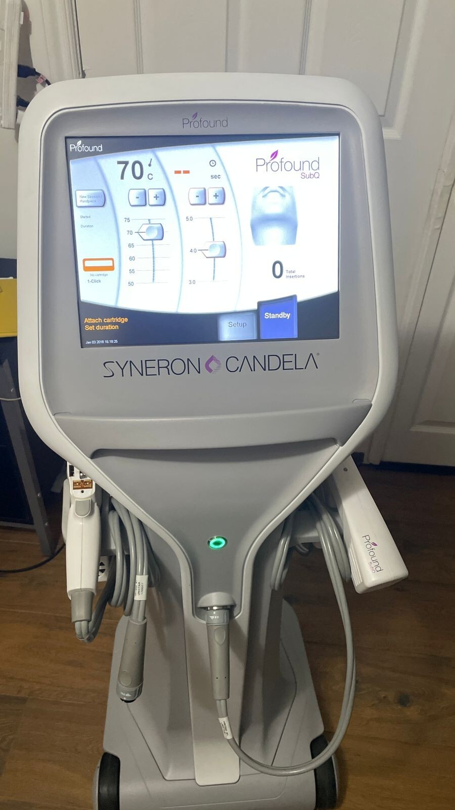 2016 Syneron Profound RF system with 2 handpieces user manual included.