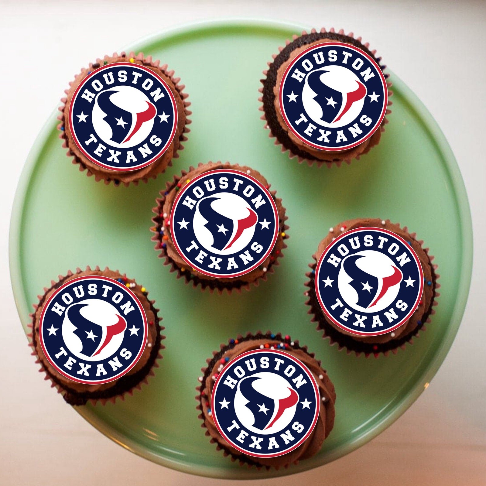 Houston Texans edible cake and Cupcake Toppers UNCUT