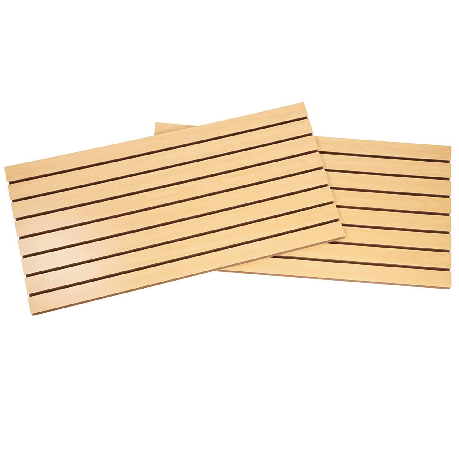 Pack of 2 Slatwall Easy Panels 4' x 2' Horizontal Maple Fiberboard Panel